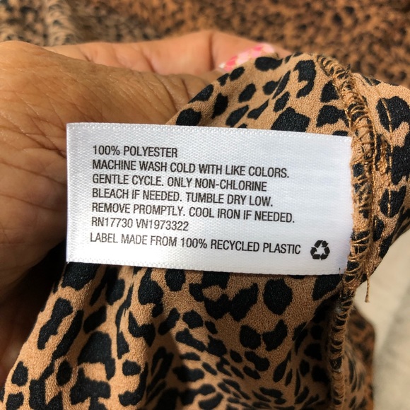 WILD FABLE Animal Print Baby Doll Long Sleeve Mini Dress Sz XS - Picture 9 of 9